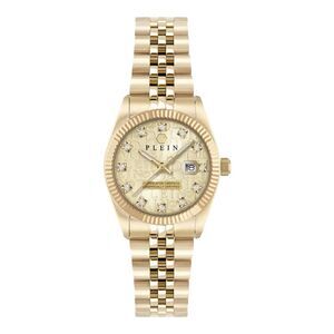 Philipp Plein Date Superlative Crystal Watch Gold Womens